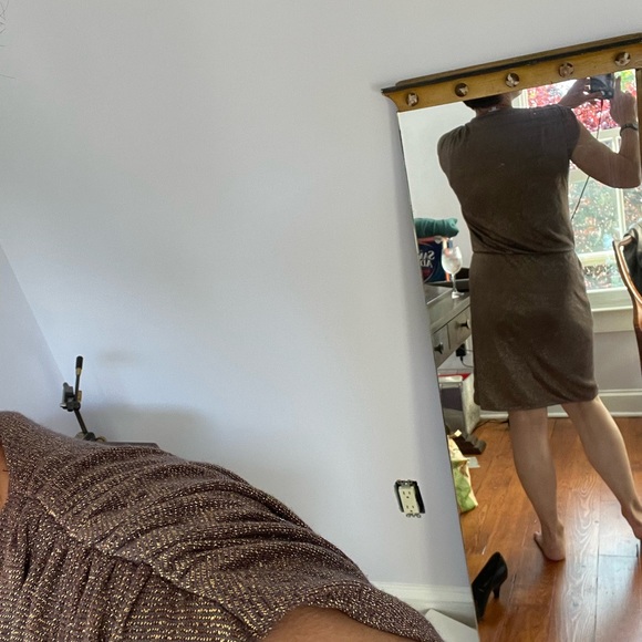 Vintage Halston heritage gold lame dress. US size 2. pristine - Picture 6 of 15